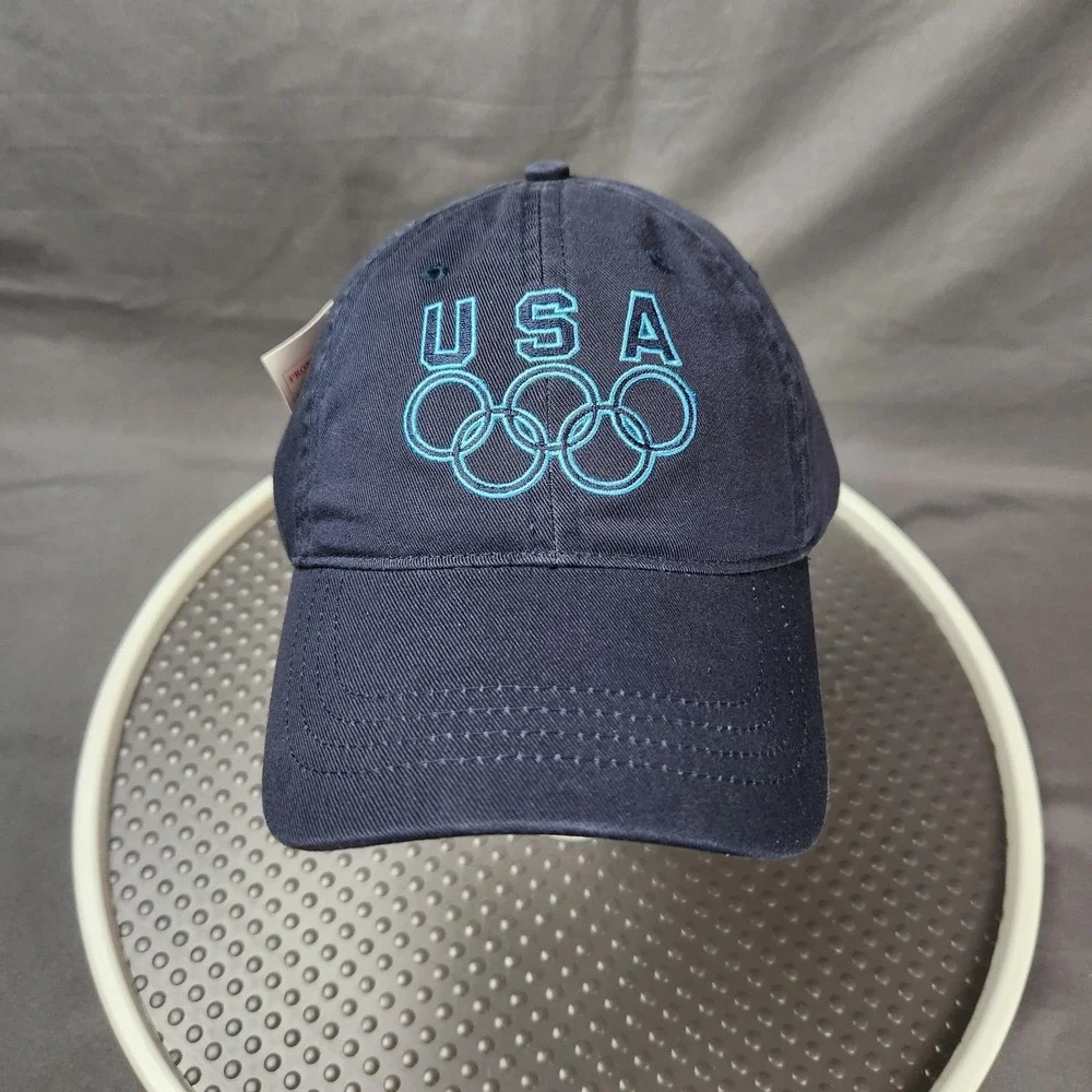 Team USA‎ Hat Cap Strap Back Mens Olympic Rings Embroidered Dad Hat Sample New